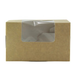 Brown compostable wrap box with PLA window 20oz L:4.9in W:3in H:2.8in - 50 pcs Brown compostable wrap box with PLA window 20oz L:4.9in W:3in H:2.8in - 50 pcs